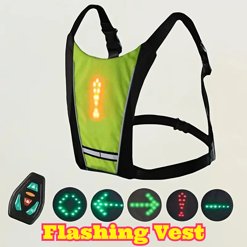 Running Visibility Gear - LED Uzaktan Kumandalı Güvenlik Yeleği Sinyal