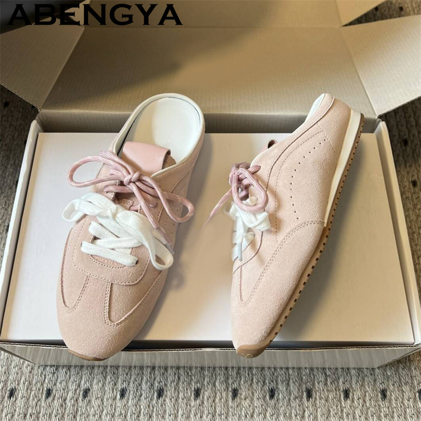 Running Shoes Women - Kadın bağcıklı rahat düz terlik yaz