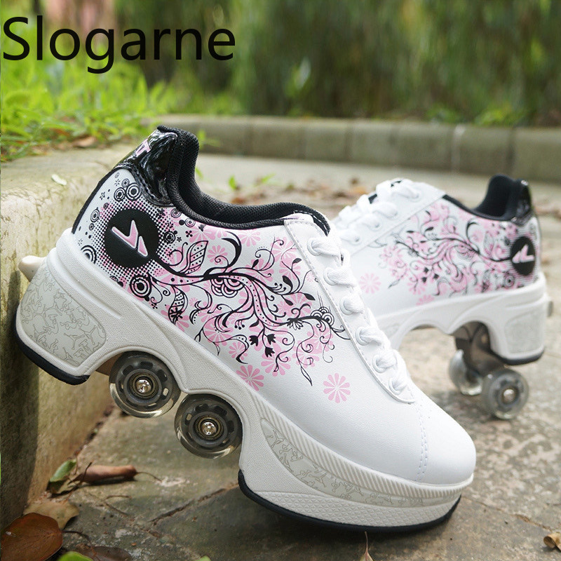 Running Shoes Women - Kadınlar 4 Tekerlekli Deforme Olabilen Paten