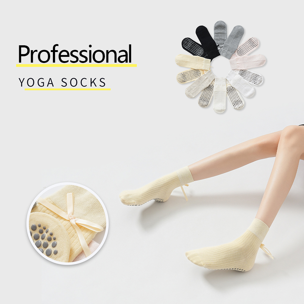 Sports Socks - Sevimli Fiyonklu Yoga Çorapları Kız Çocukları