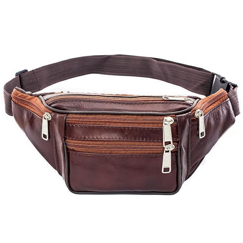 Running Belt - Deri Erkek Bel Göğüs Çantası İnce