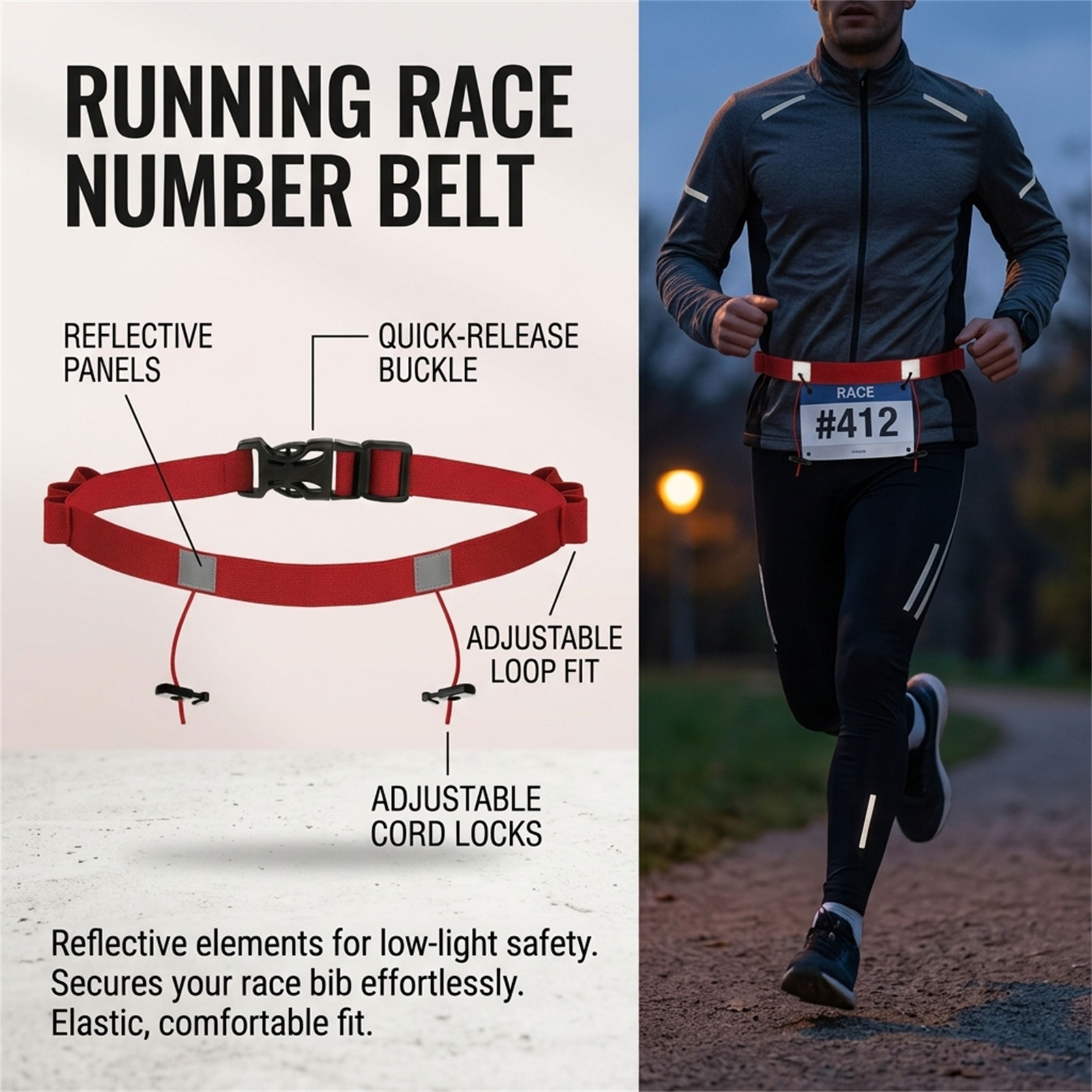 Triatlon Gece Koşusu için Ener - Race Bib incelemesi ve fiyatı
